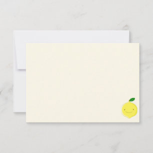 Carte De Correspondance Joli citron de dessin animé blanc crème vierge