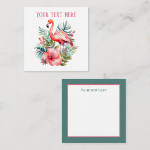 Carte De Correspondance joli flamant rose ajouter nom plage