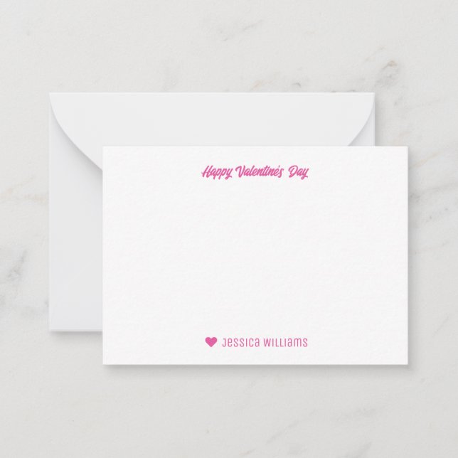 Carte De Correspondance Joli motif d'amour doux pour la Saint-Valentin ros (Devant)