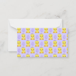 Carte De Correspondance Joli motif de Pâques poulet jaune violet mignon