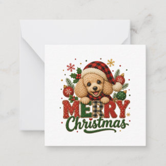 Carte De Correspondance Joli Poodle Joyeux Noël