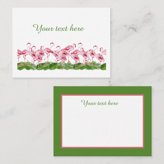 Carte De Correspondance joli rose flamingo ajouter du texte (Devant / Derrière)