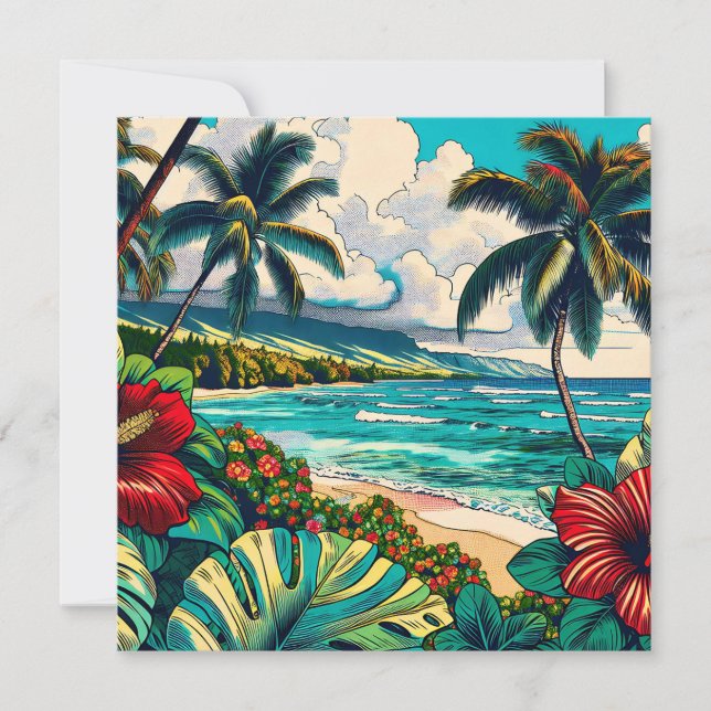 Carte De Correspondance Joli thème Hawaiian Island | Aloha (Devant)