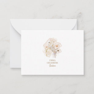 Carte De Correspondance Jolie aquarelle Rustique Pressé Fleurs Gardener