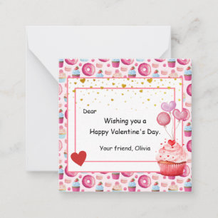 Carte De Correspondance Jolie Cupcake Saint-Valentin pour les enfants