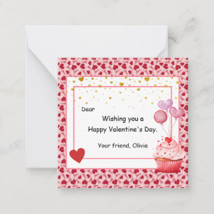 Carte De Correspondance Jolie Cupcake Saint-Valentin pour les enfants