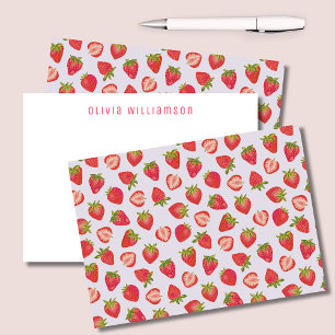 Carte De Correspondance Jolie fraise rose
