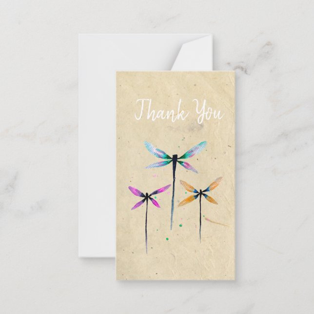 Carte De Correspondance Jolie libellule aquarelle rustique (Devant)