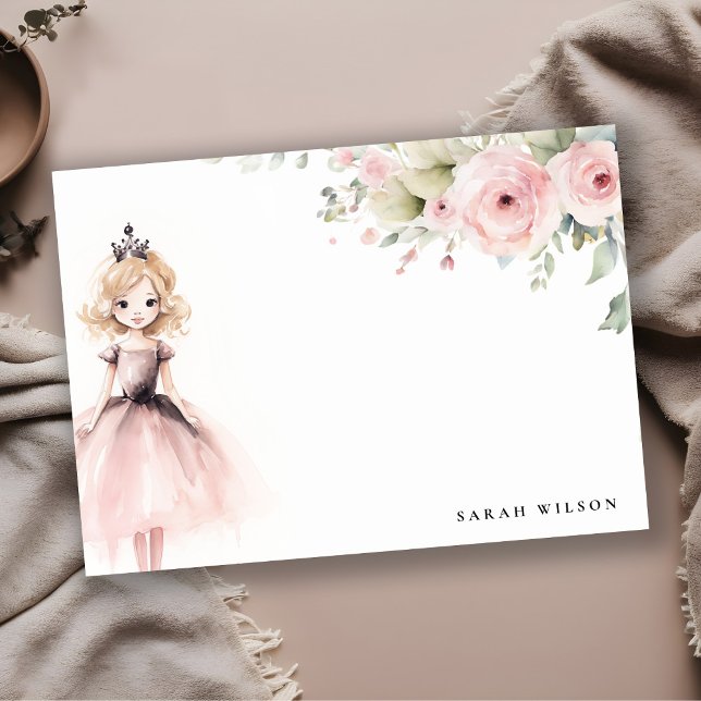 Carte De Correspondance Jolie petite rose de princesse rose florale d'anni (Créateur téléchargé)