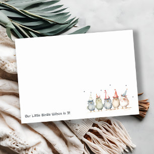 Carte De Correspondance Jolis Petits Oiseaux de Fête pour Enfants de Tout
