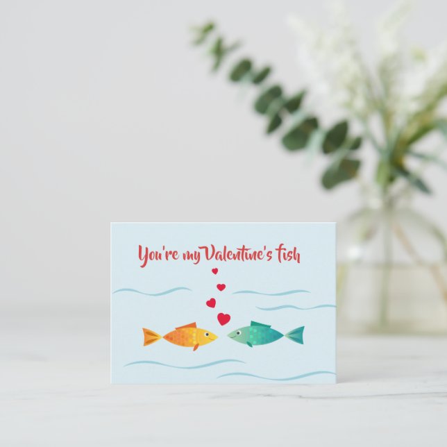 Carte De Correspondance Jolis poissons de mer amoureux (Debout devant)