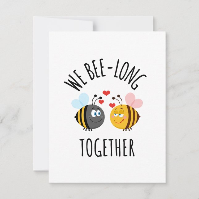 Carte De Correspondance Jote Bee Cartoon Love Pun Fiançailles (Devant)