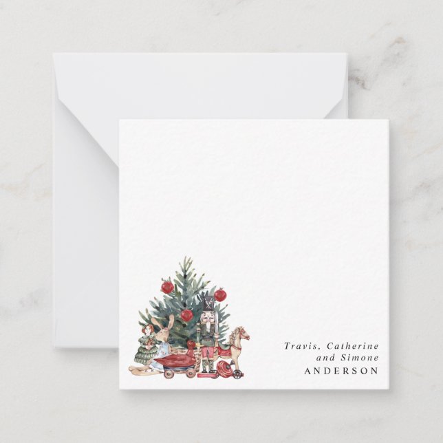 Carte De Correspondance Jouets Vintage Noël Arbre Nutcracker (Devant)