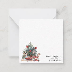 Carte De Correspondance Jouets Vintage Noël Arbre Nutcracker