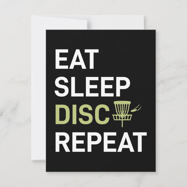 Carte De Correspondance Joueur de Disc Golf | Manger Dormir Disc Golf Répé (Devant)