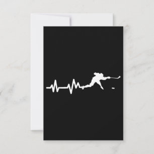 Carte De Correspondance Joueur de hockey battement de coeur du hockey sur 