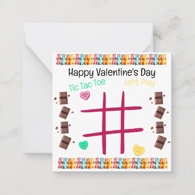 Carte De Correspondance Jouons Tic Tac Toe Valentine (Devant)