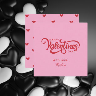 Carte De Correspondance Jour de Valentines simple et moderne rose