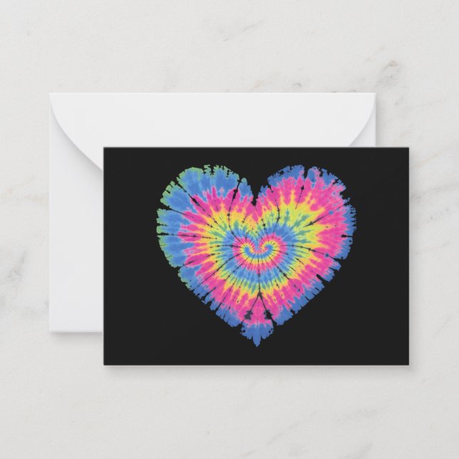 Carte De Correspondance Jour des Coeurs colorés de Tie Dye Valentines (Devant)