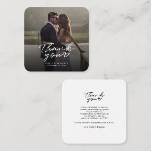 Carte De Correspondance Jour du mariage Photo Lettré à la main Merci Scrip