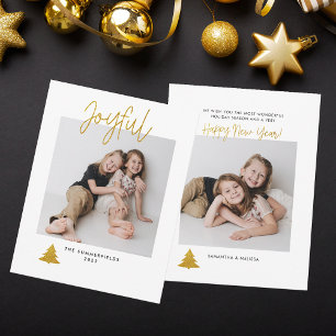 Carte De Correspondance Jours fériés de Noël Script photo minimaliste