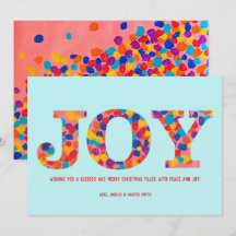 Joy Christmas Card - Confetti