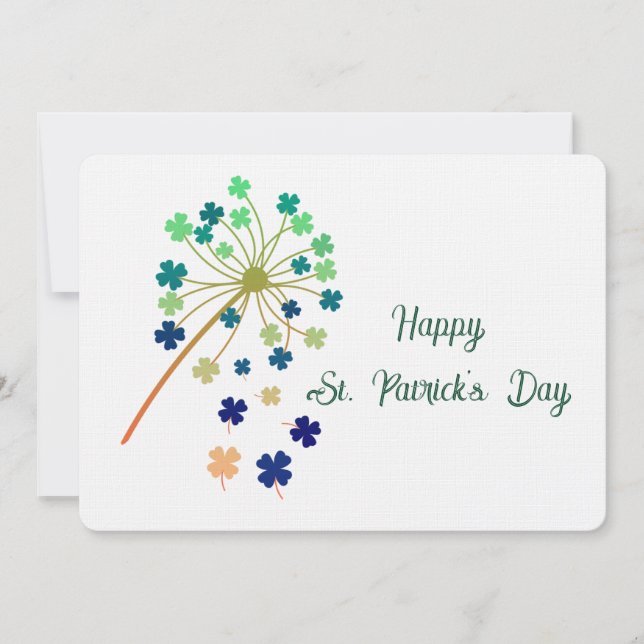Carte De Correspondance Joyeuse Saint-Patrick Trèfles (Devant)