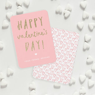 Carte De Correspondance Joyeuse Saint-Valentin en classe avec paillettes d