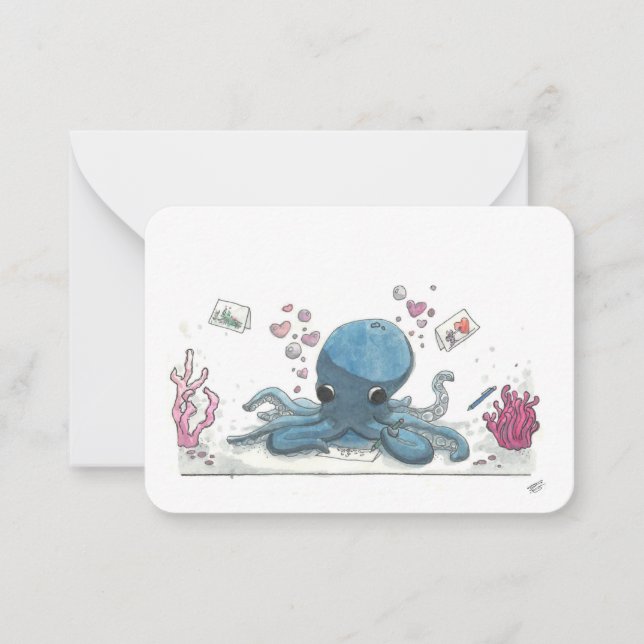 Carte De Correspondance Joyeuse Saint-Valentin par Frankillie : Pieuvre (Devant)
