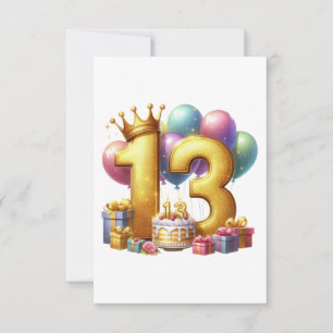 Carte De Correspondance Joyeux 13e anniversaire