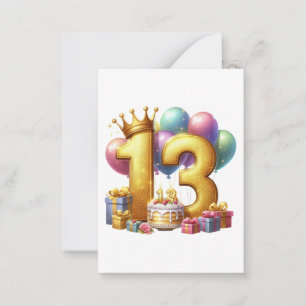 Carte De Correspondance Joyeux 13e anniversaire