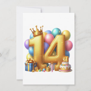 Carte De Correspondance Joyeux 14e anniversaire