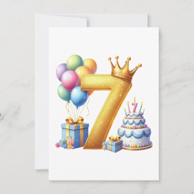 Carte De Correspondance Joyeux 7ème Anniversaire (Devant)