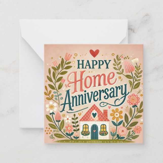 Carte De Correspondance Joyeux anniversaire à la maison (Devant)