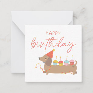 Carte De Correspondance Joyeux Anniversaire du chien Weiner