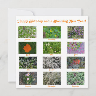 Carte De Correspondance Joyeux Anniversaire et une Nouvelle Année en Fleur