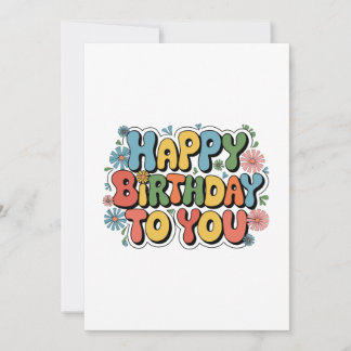 Carte De Correspondance Joyeux Anniversaire Floral Groovy