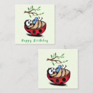 Carte De Correspondance Joyeux anniversaire - Joyeux petit Ladybug avec té