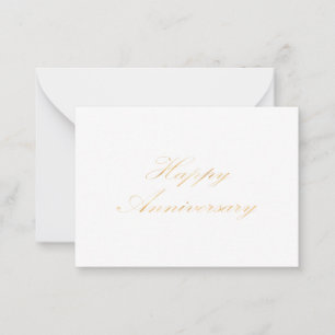Carte De Correspondance Joyeux Anniversaire or script de police blanc