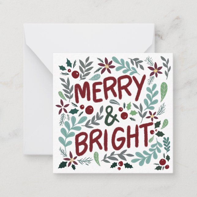 Carte De Correspondance Joyeux et lumineux voeux de Noël (Devant)