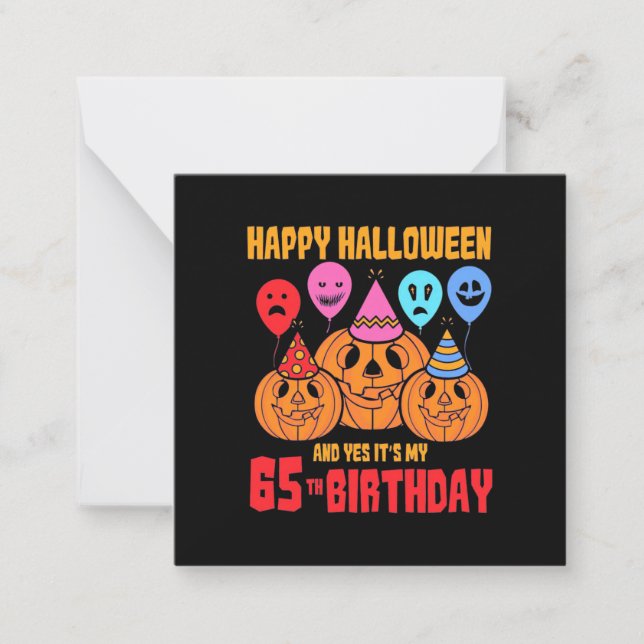 Carte De Correspondance Joyeux Halloween 65e anniversaire (Devant)