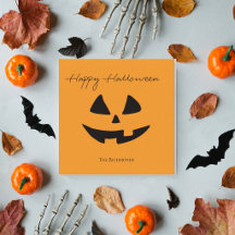 Joyeux Halloween Visage de citrouille mignon salut