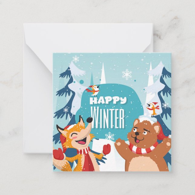 Carte De Correspondance Joyeux Hiver (Devant)