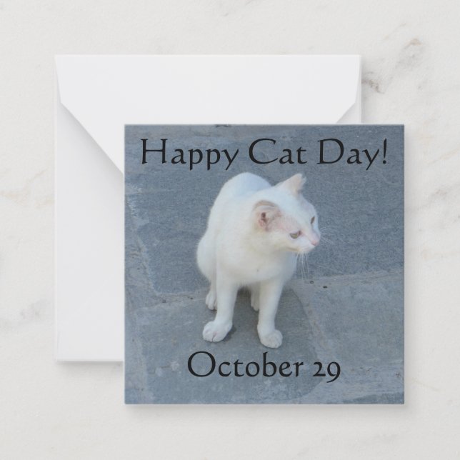 Carte De Correspondance Joyeux Jour des Chats ! (Devant)
