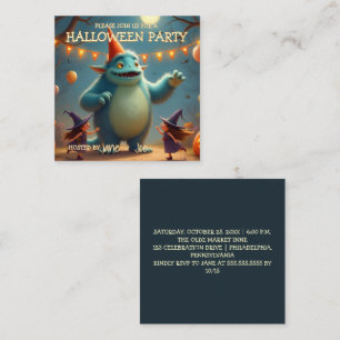 Carte De Correspondance Joyeux Monster Halloween Party pour enfants
