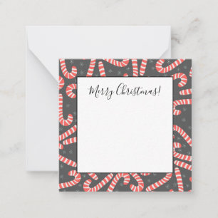 Carte De Correspondance Joyeux Noël Canneberges Bonbons en forme de canne