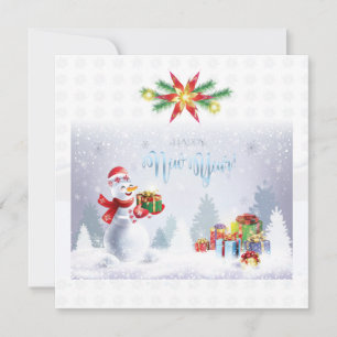 Carte De Correspondance Joyeux Noël et Bonne Année 2025 XMAS Snowman