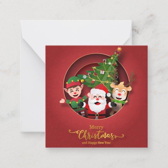 Carte De Correspondance Joyeux Noël mignon (Devant)