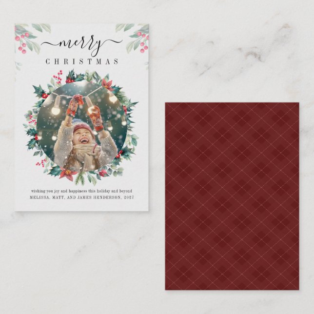 Carte De Correspondance Joyeux Noël Photo personnalisée (Devant / Derrière)