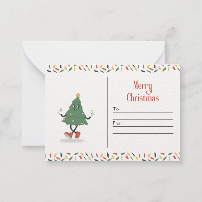 Carte De Correspondance Joyeux Noël simple et élégant (Dos)